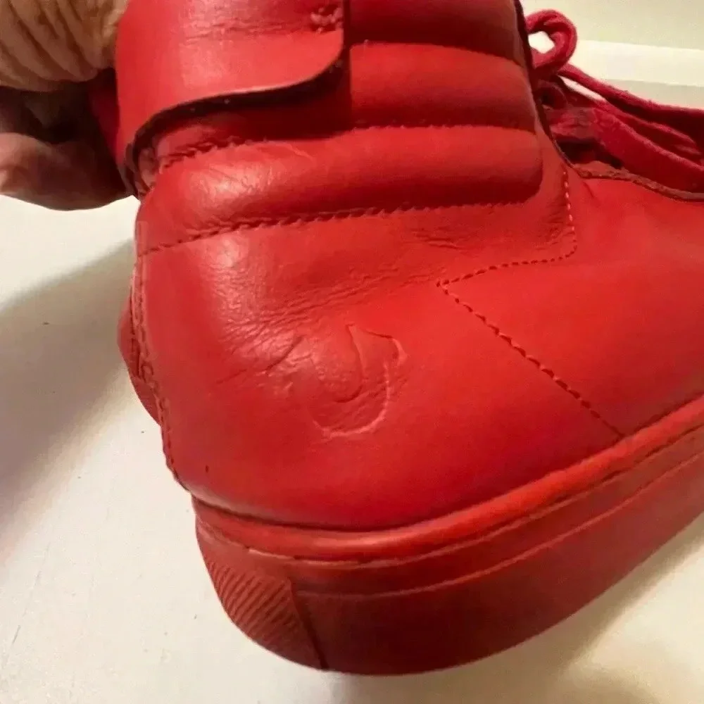 True Religion High Top Leather Sneakers True Red Mens US 9